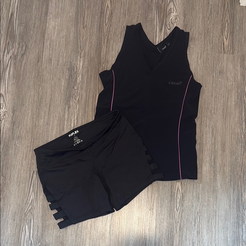 Reflex Black Athletic Shorts with Casall Athletic Tank